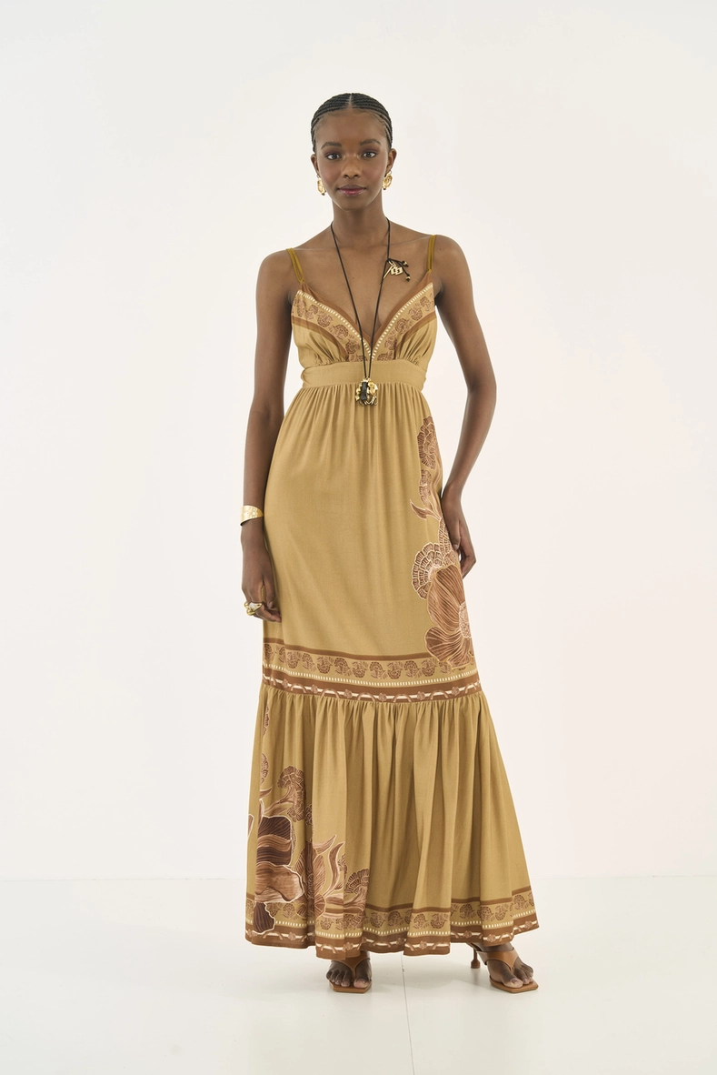 Vestido Longo Com Estampa