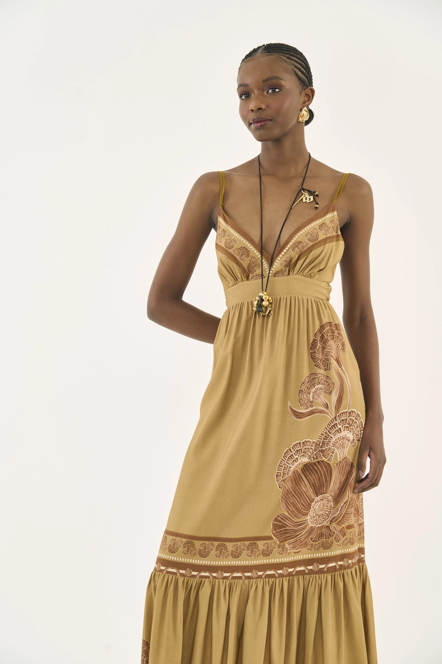 Vestido Longo Com Estampa Estampados
