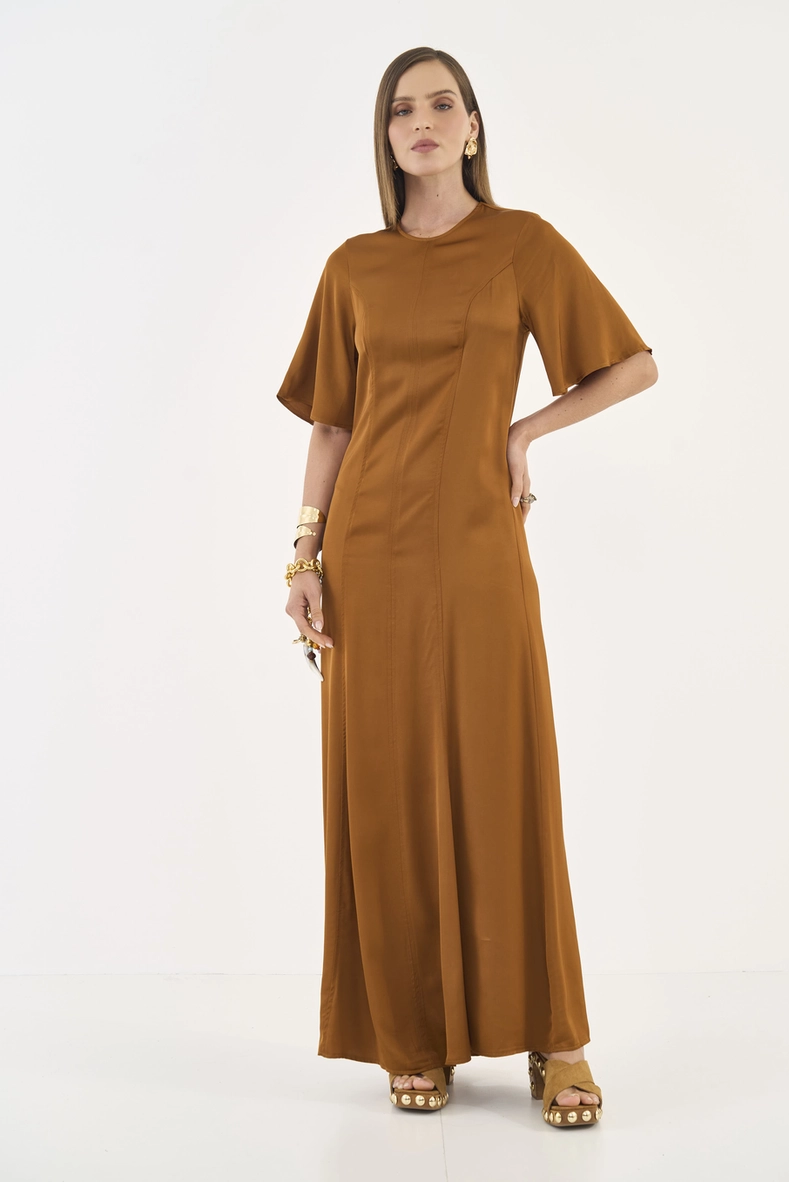 Vestido Longo Mangas Amplas