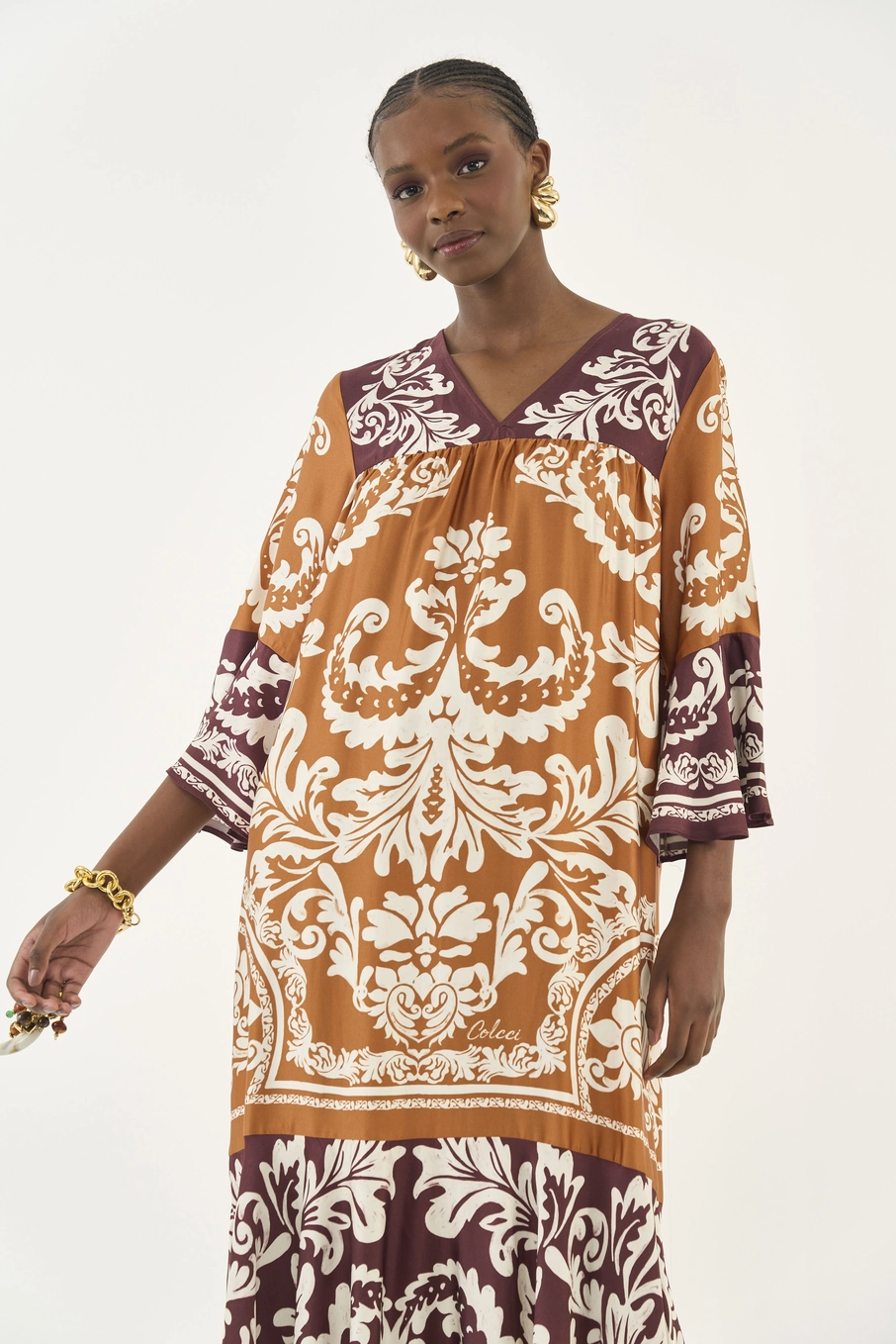 Vestido Amplo Estampado Estampados