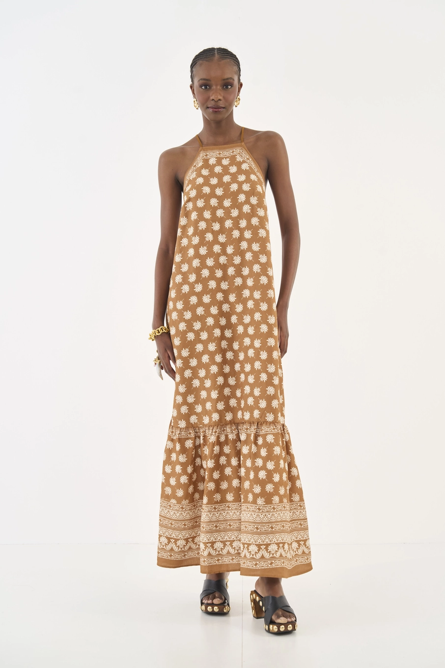 Vestido Loose Midi Estampado Estampados