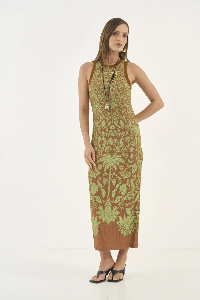 Vestido Midi Slim Canelado