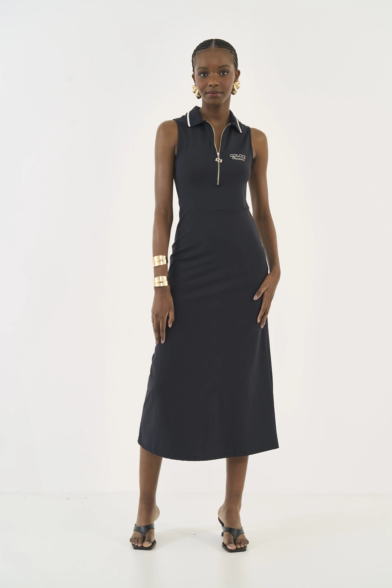 Vestido Midi Comfort Com Fecho Em Zíper