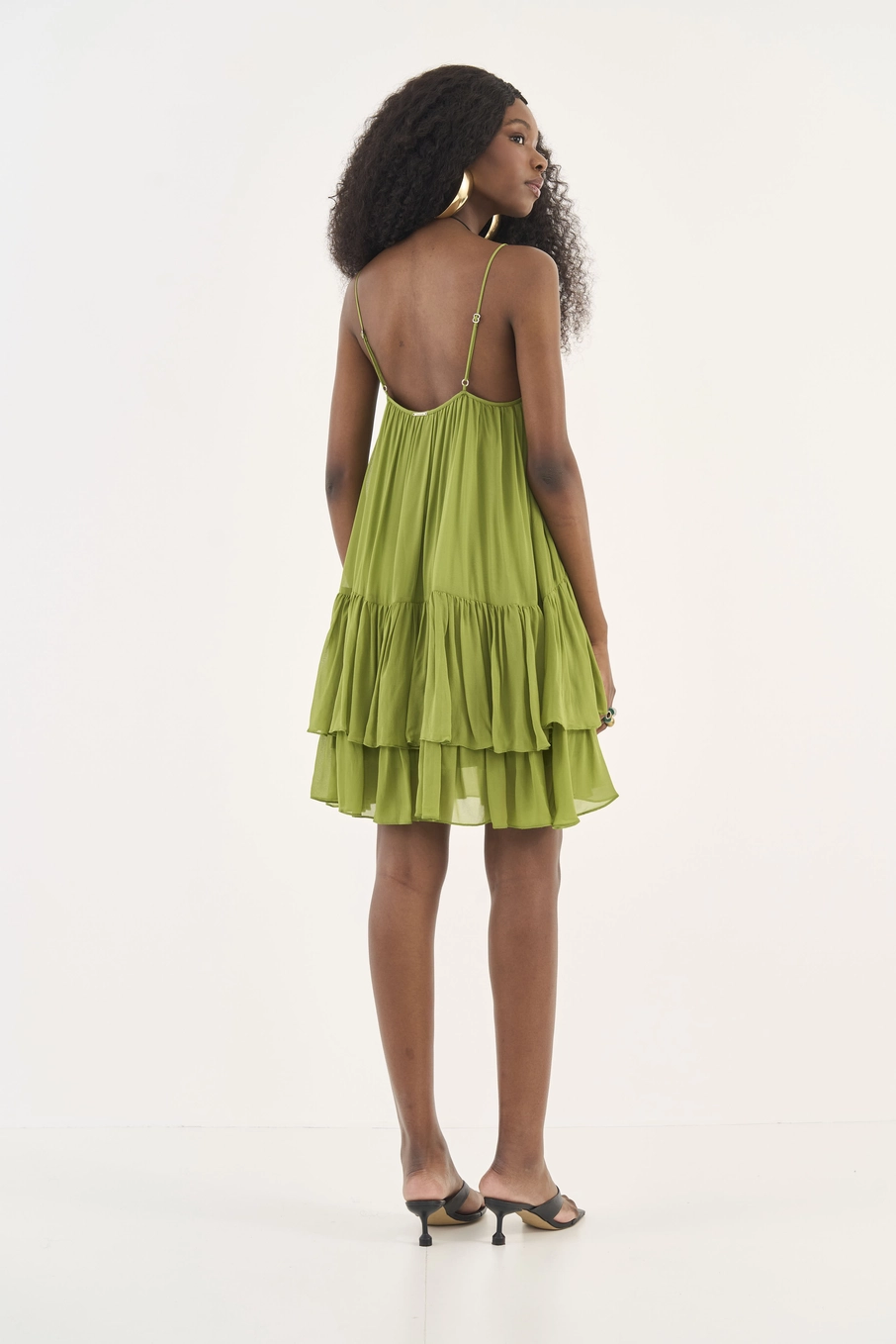 Vestido Comfort Em Camadas Verde