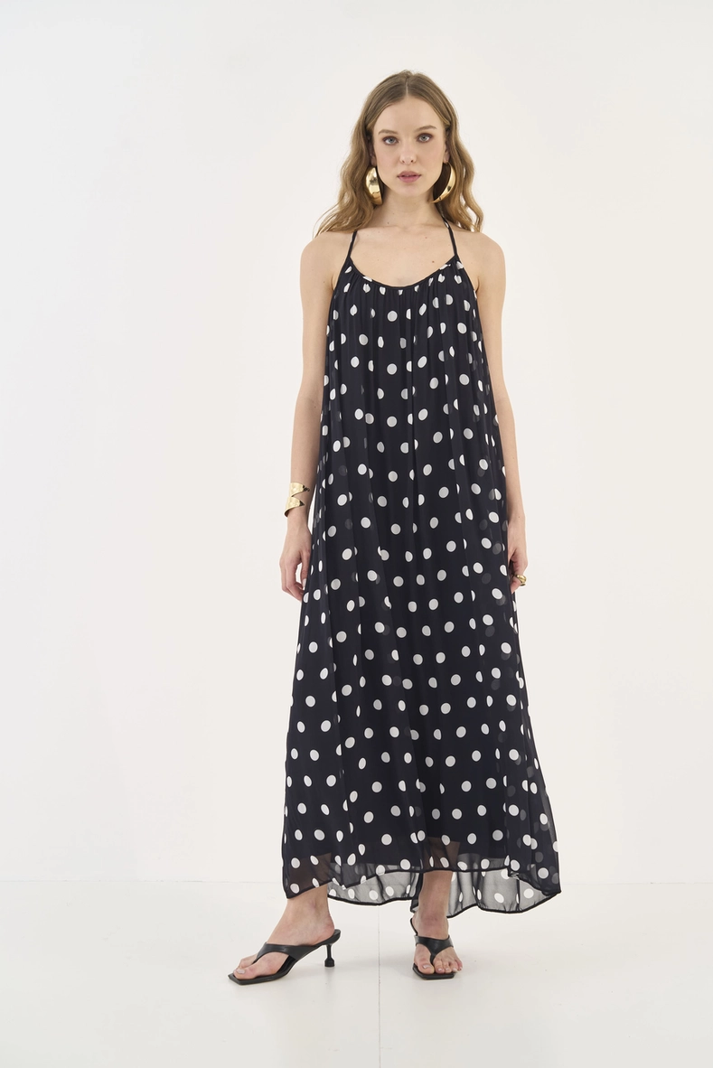 Vestido Midi Fluido Poá