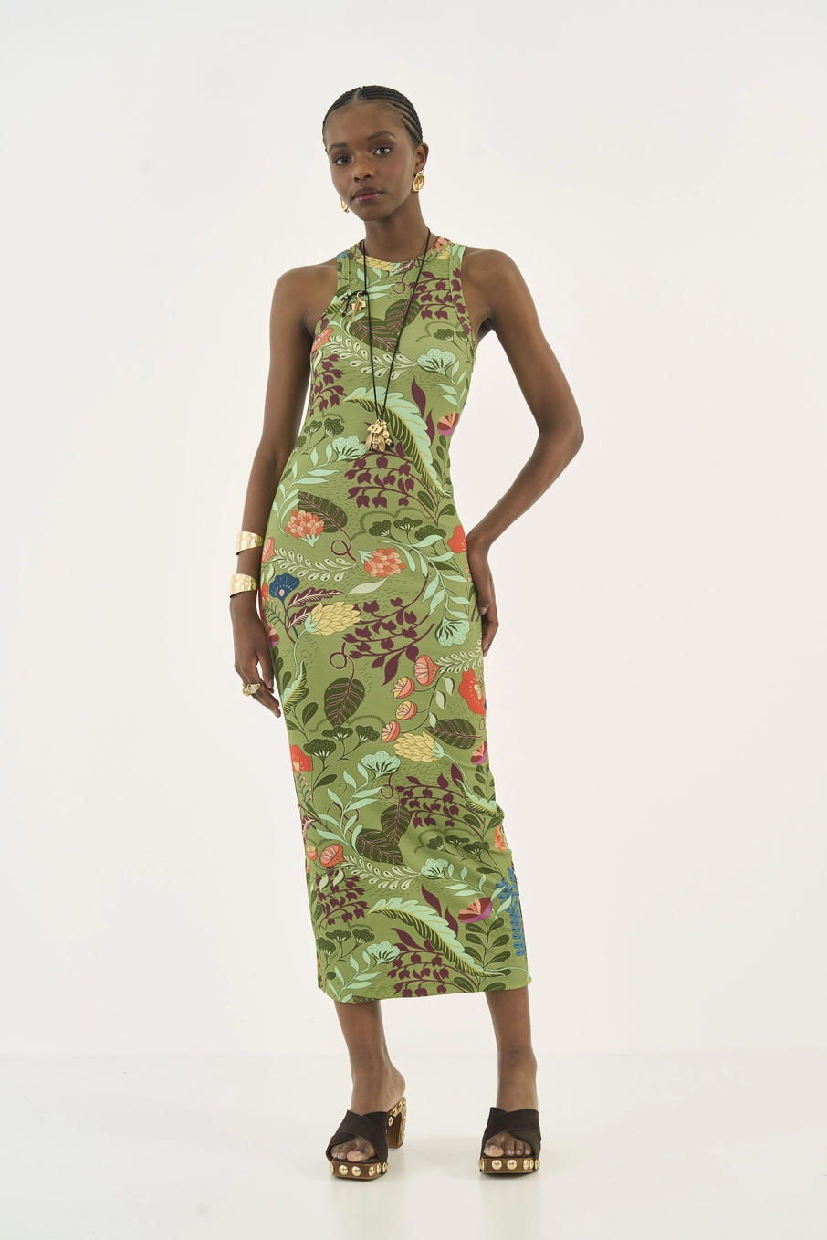 Vestido Midi Estampado Slim Estampados