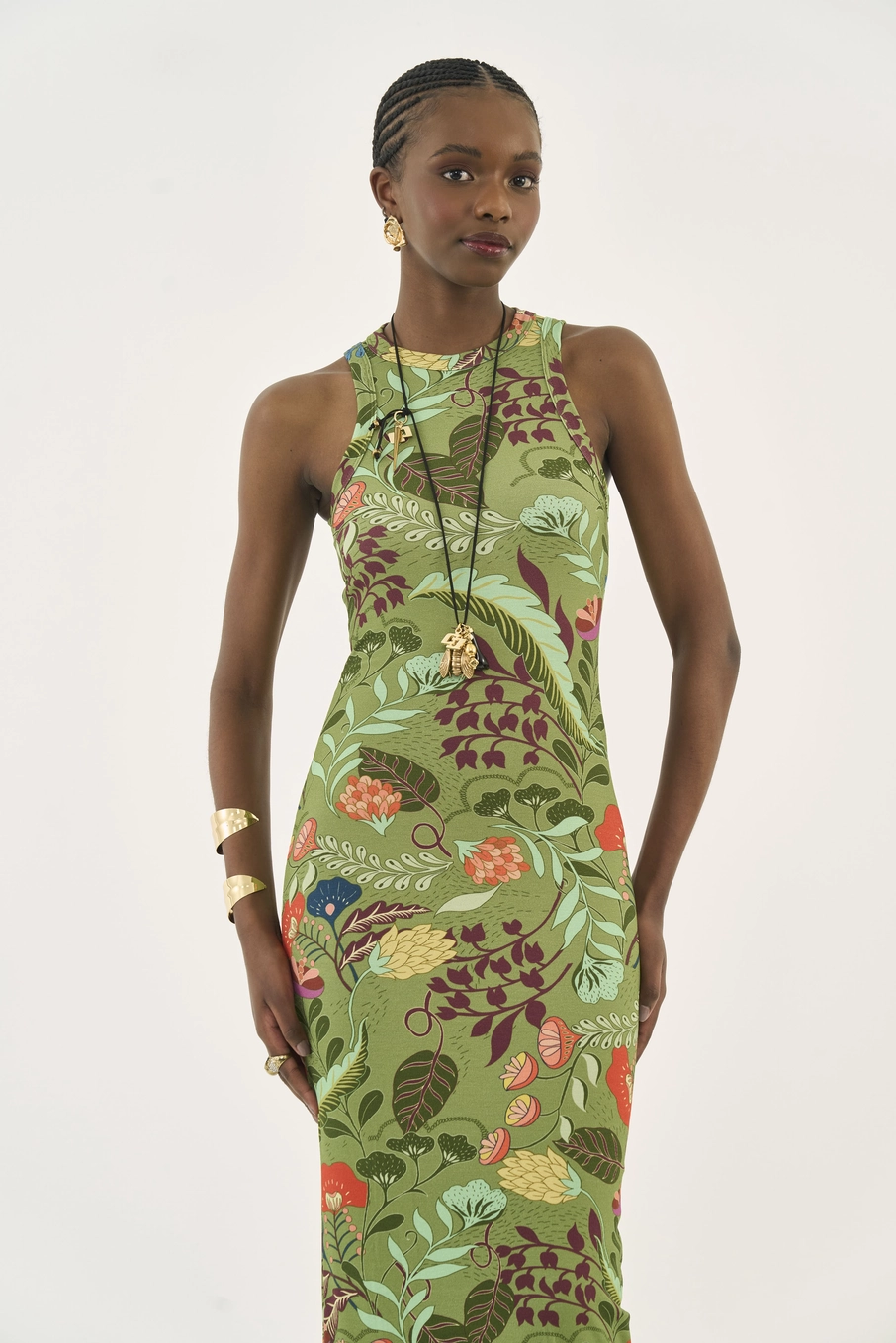 Vestido Midi Estampado Slim Estampados