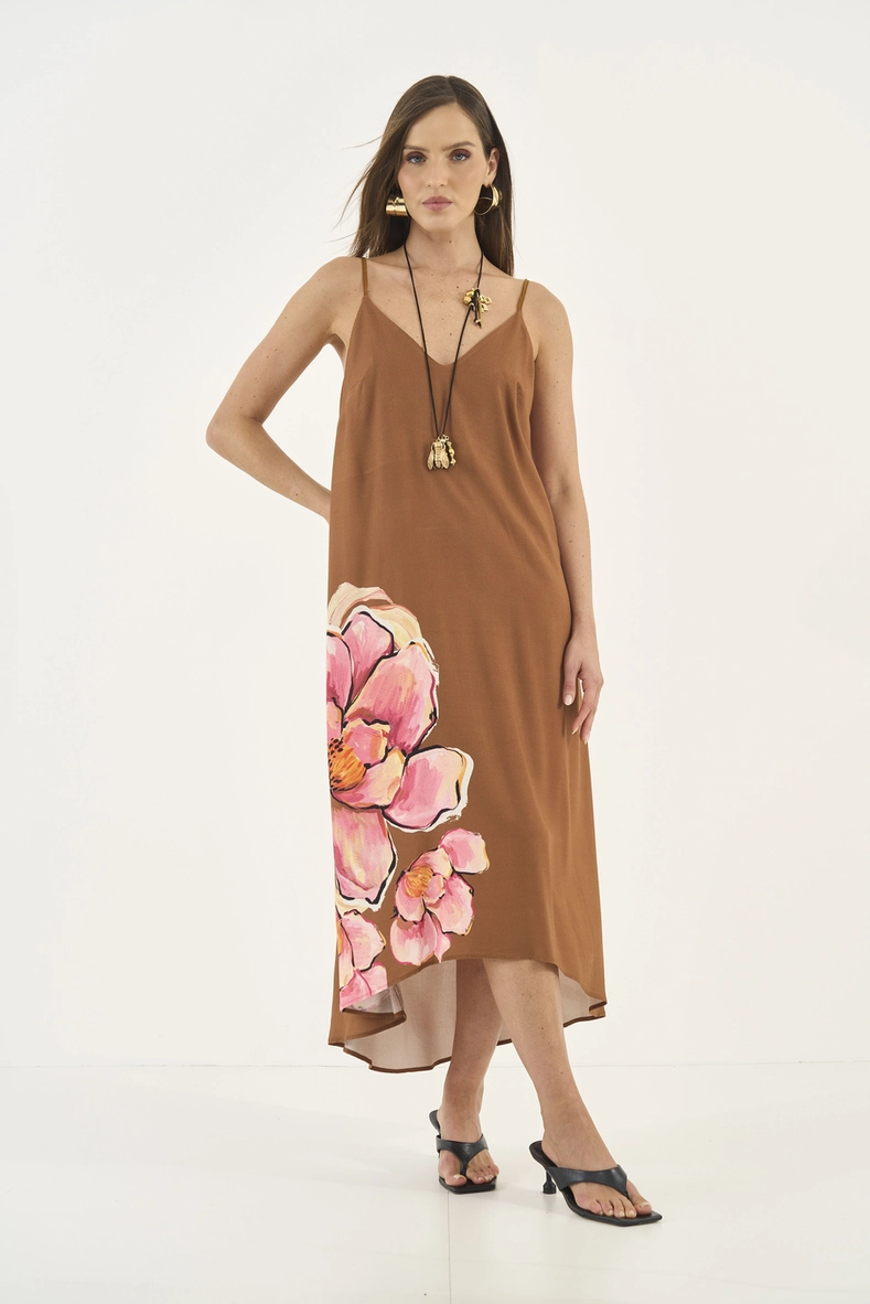 Vestido Midi Estampado Comfort