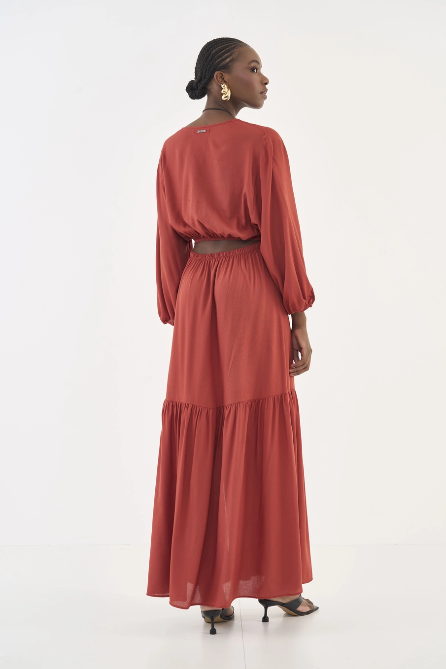 Vestido Comfort Midi Marrom