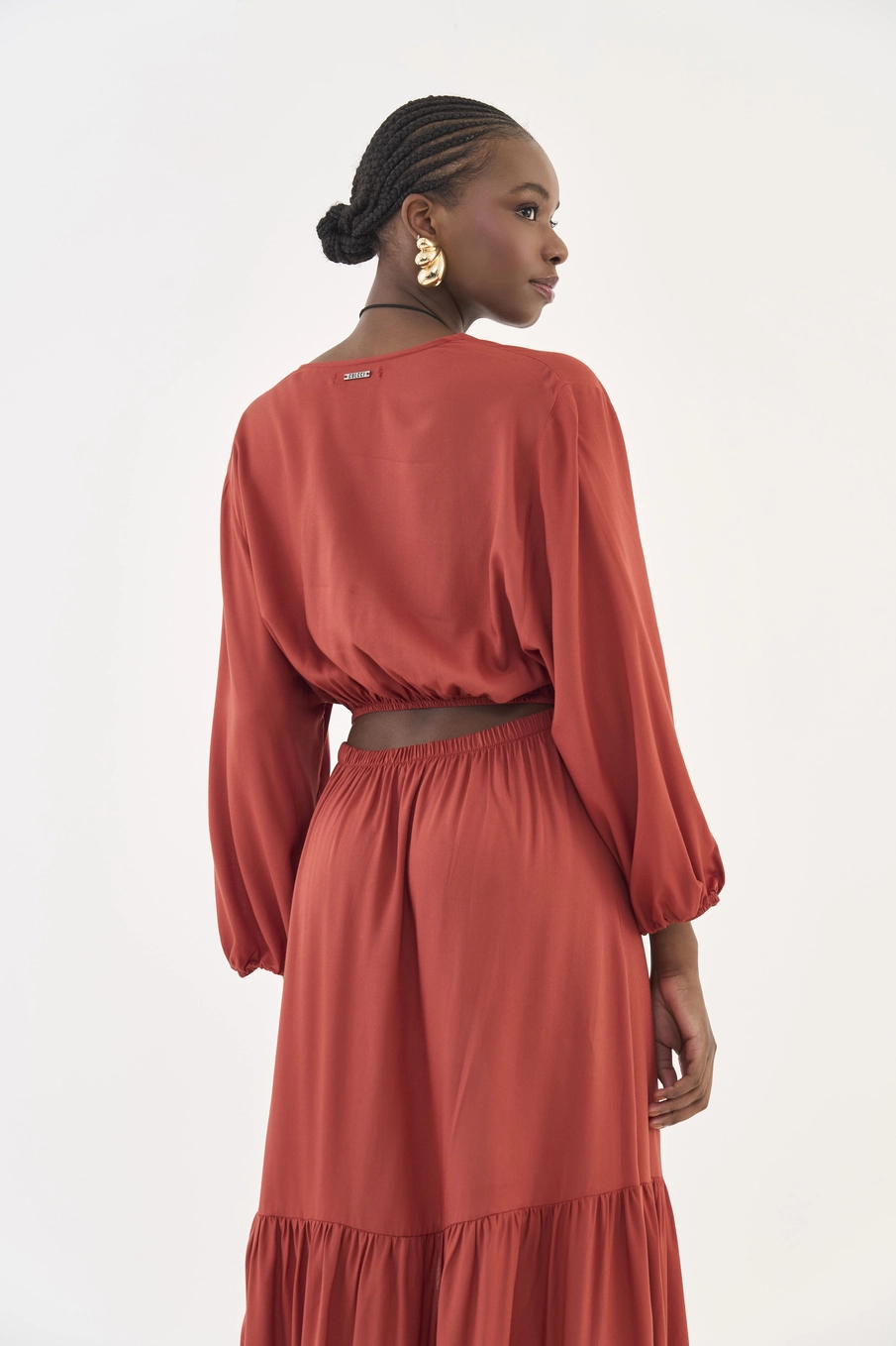 Vestido Comfort Midi Marrom