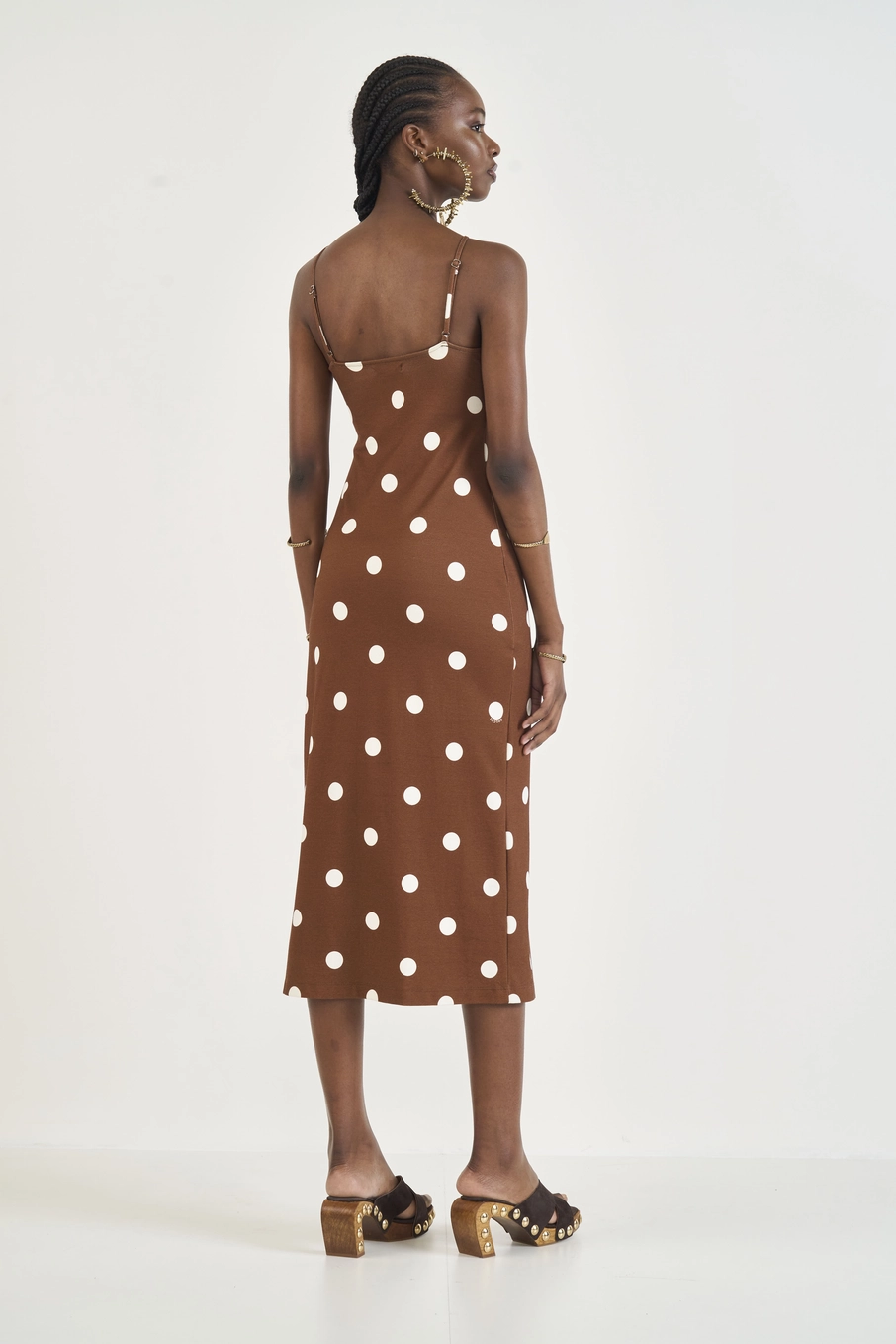 Vestido Midi Estampa Poá Estampados
