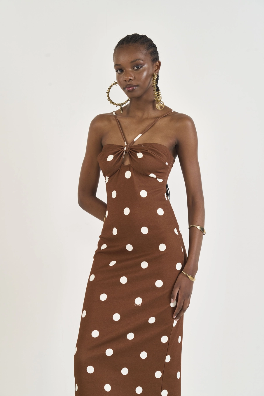 Vestido Midi Estampa Poá Estampados