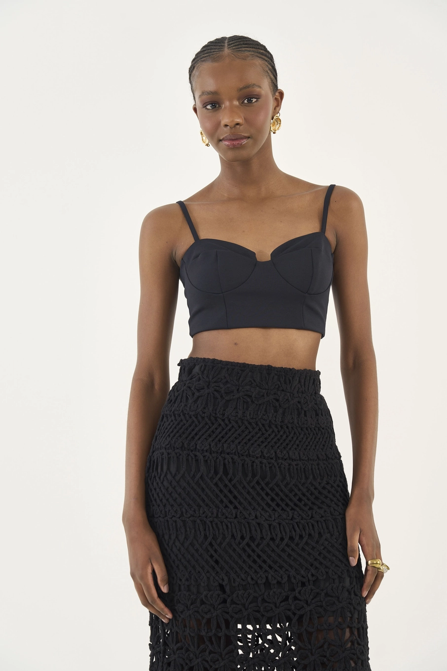 Top Slim Estruturado Preto