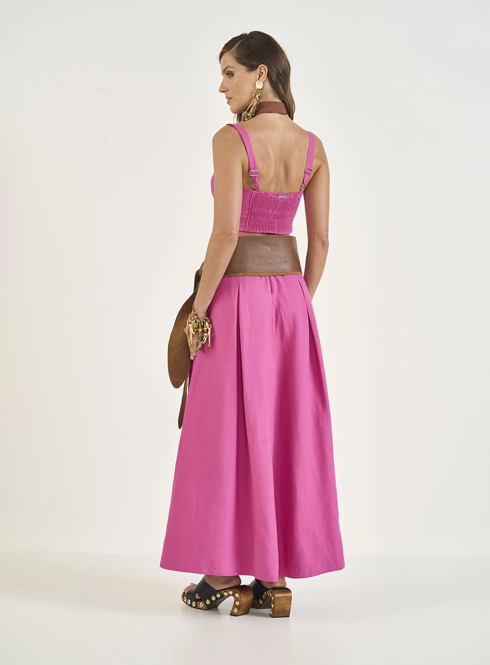 Top Cropped Estruturado Rosa