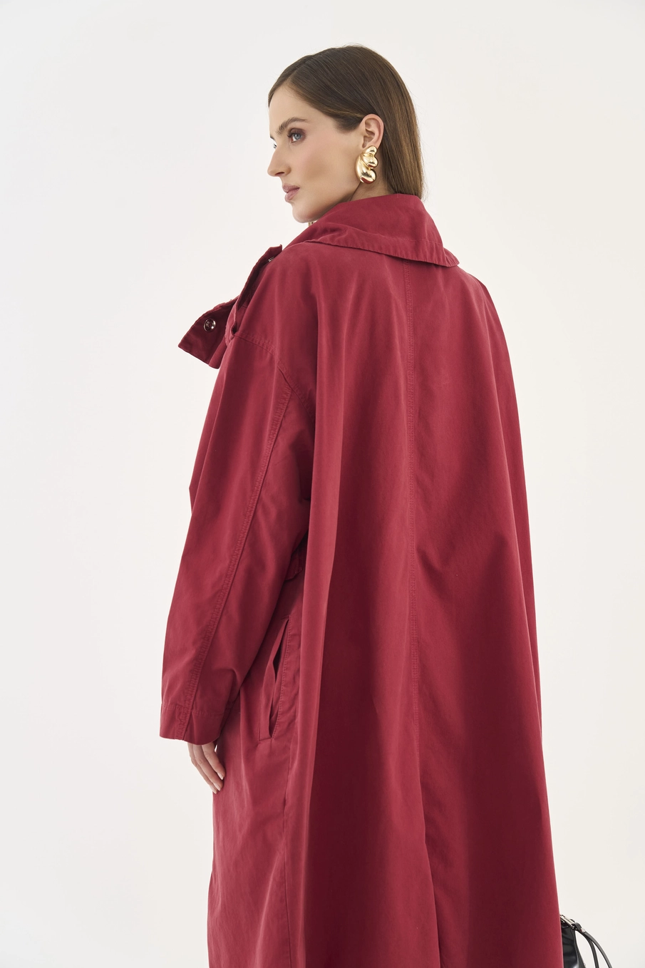 Casaco Alfaiataria Loose Max Alongado Vermelho