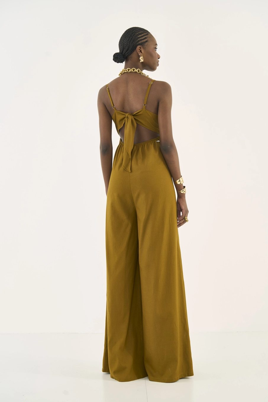 Macacão Wide Leg Comfort Marrom