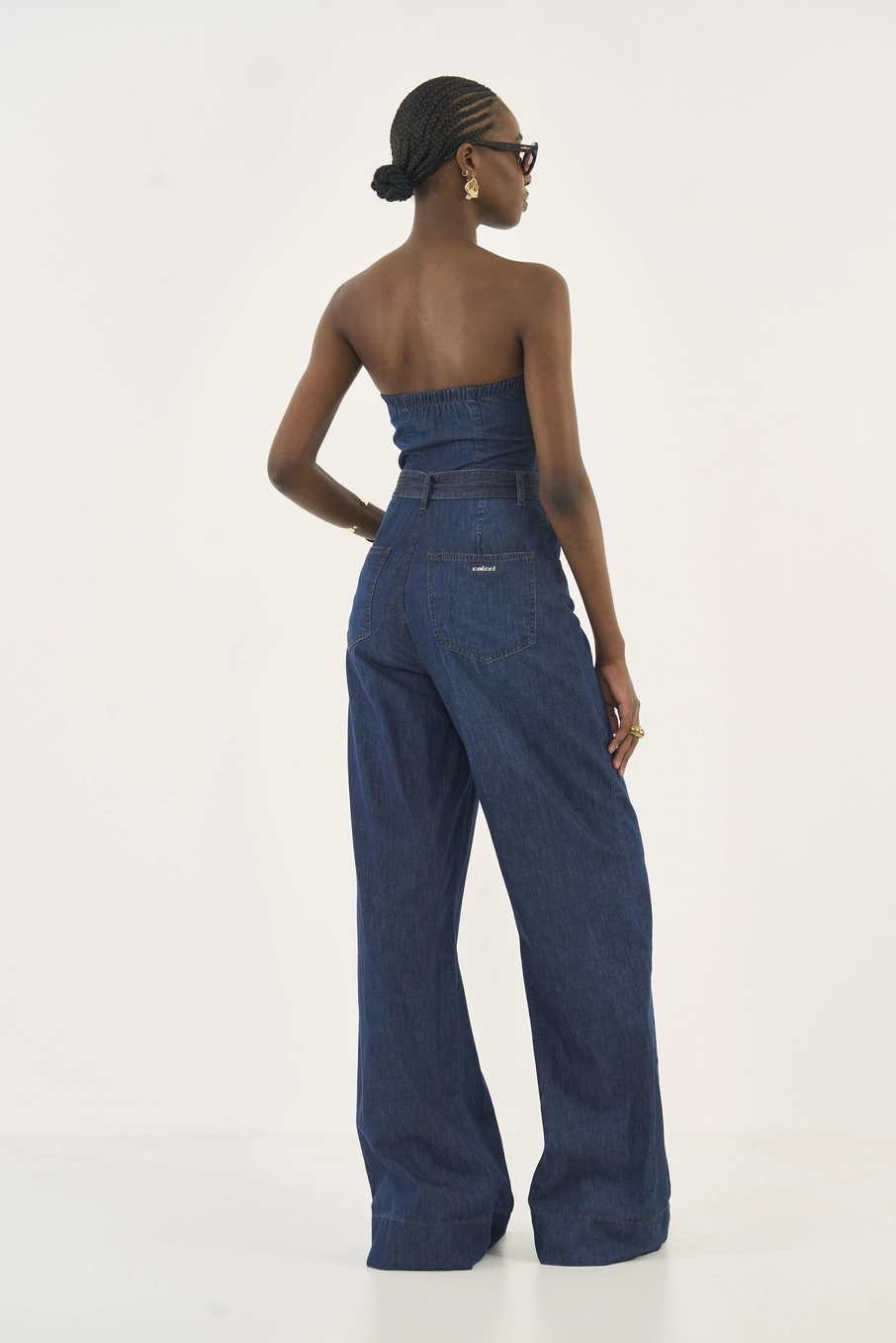 Macacão Jeans Tomara Que Caia Com Cinto Índigo