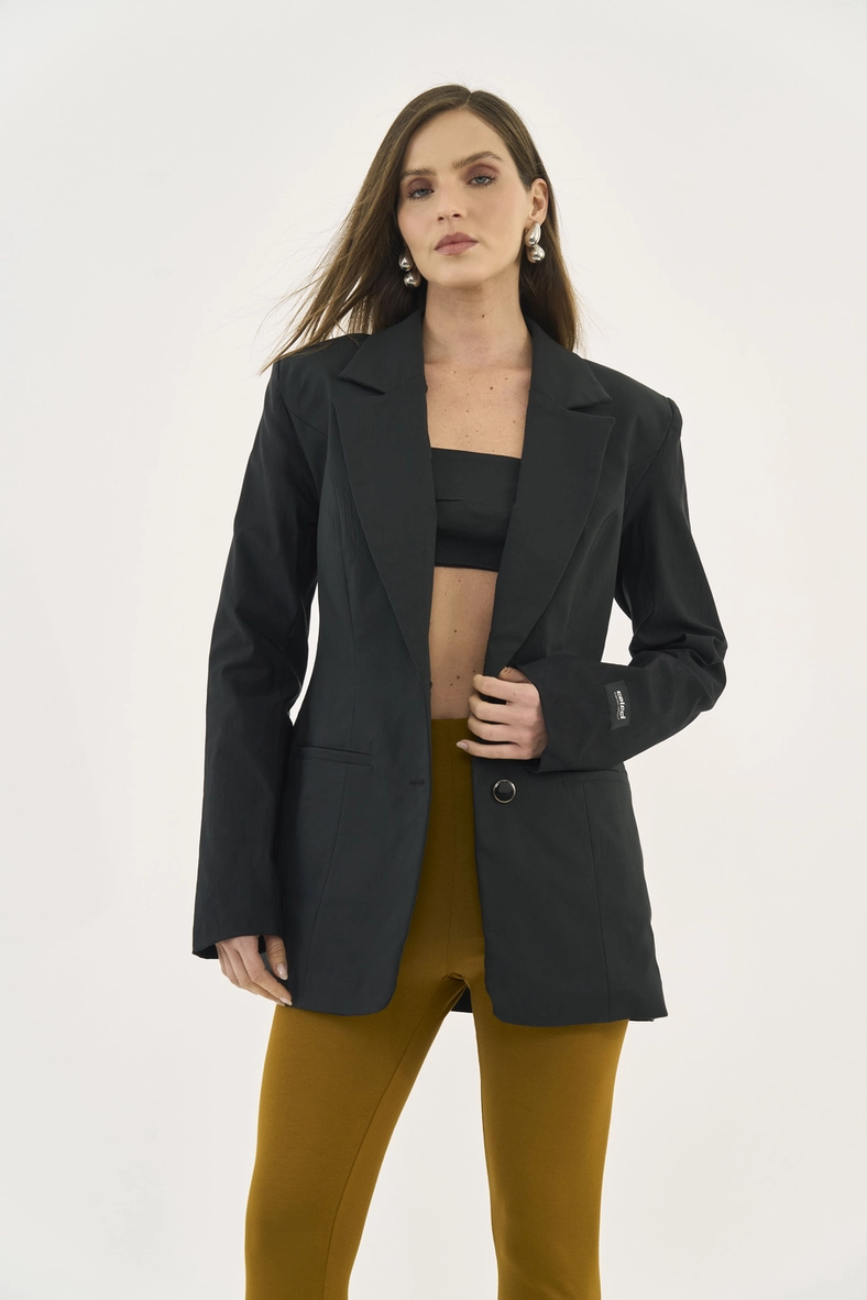 Blazer Reto Alongado Em Alfaiataria