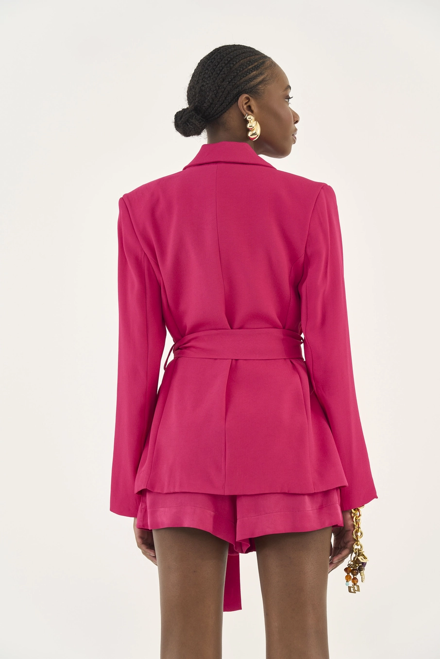 Blazer Comfort Acinturado Rosa Timeless