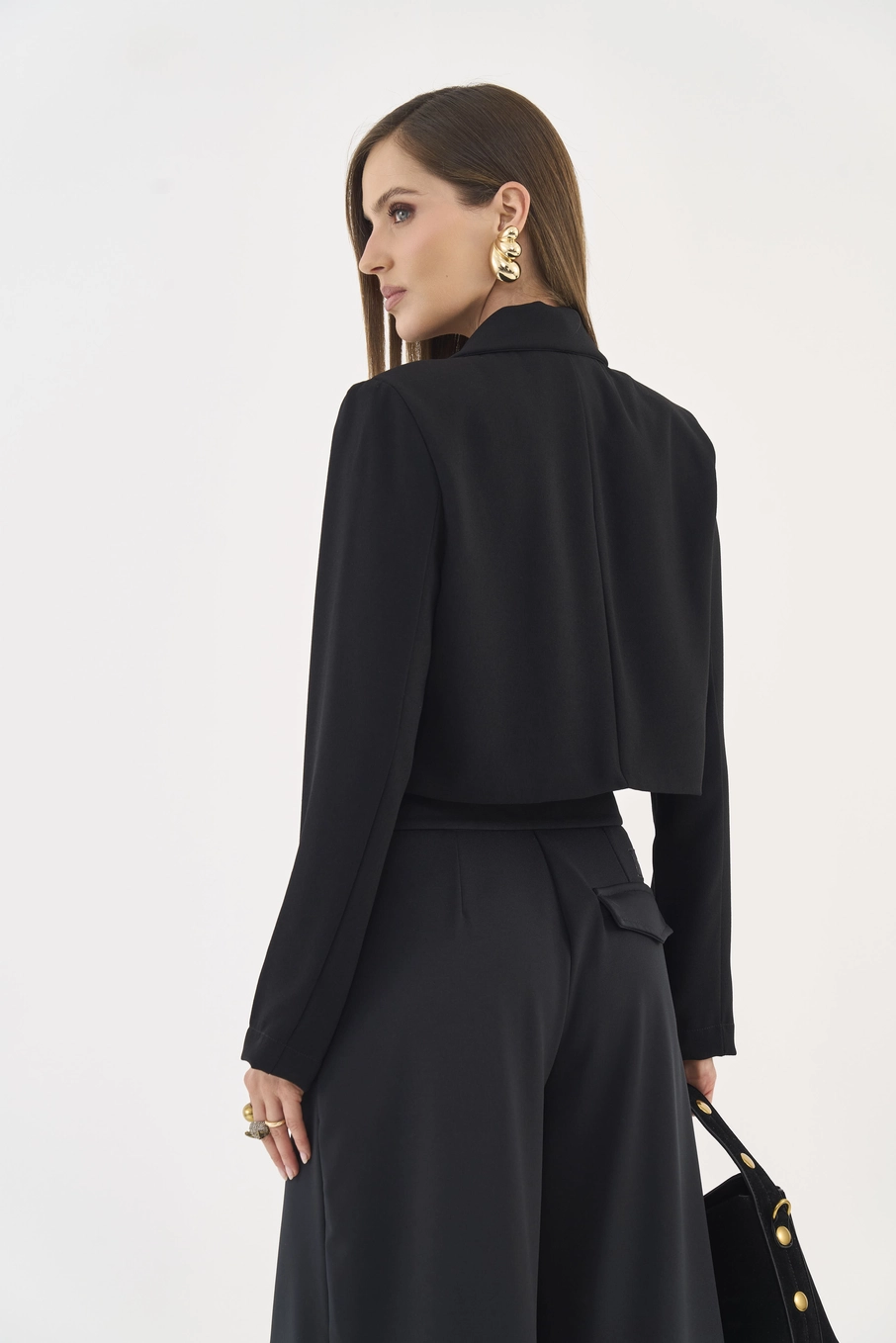 Blazer Encurtado Alfaiataria Preto