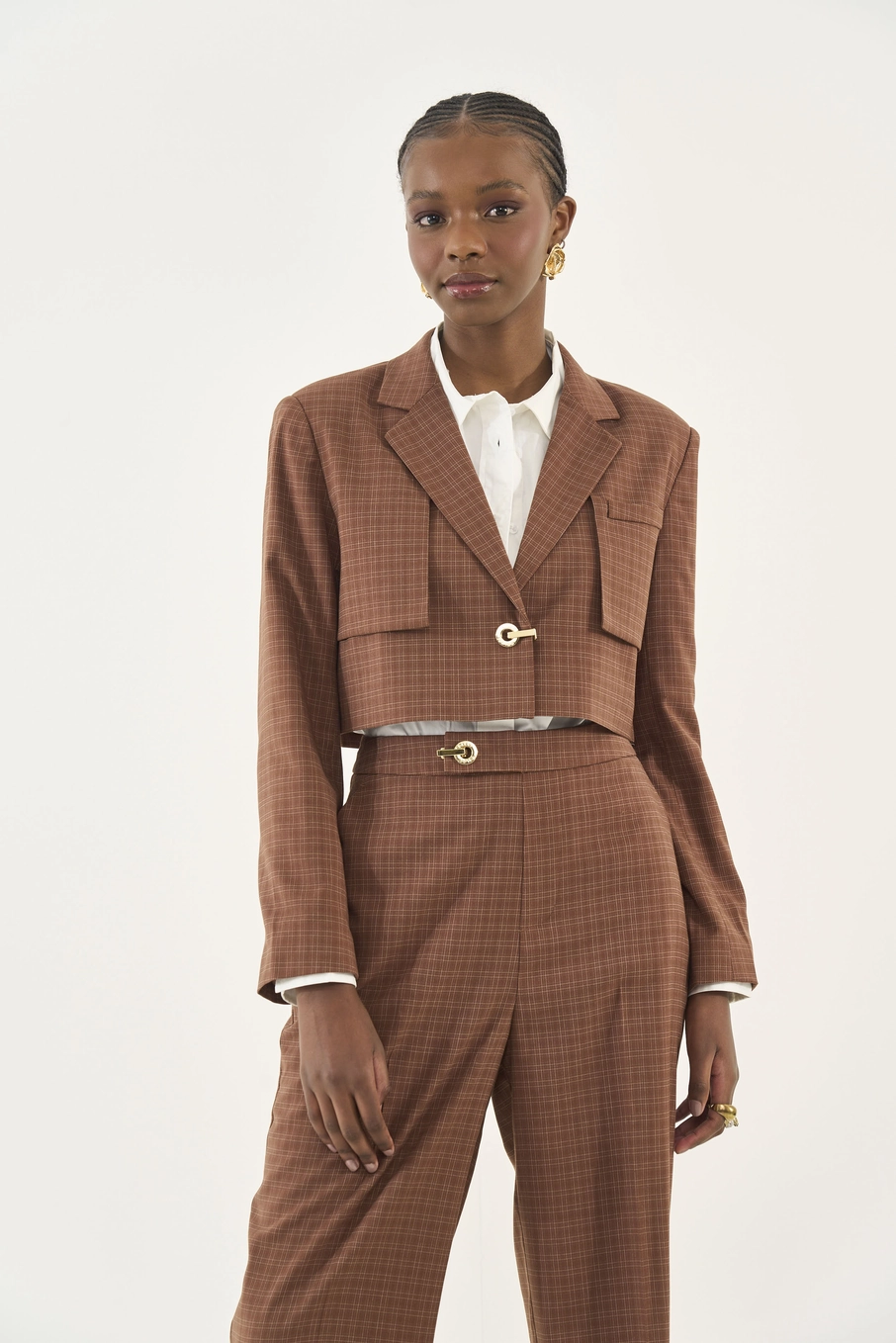 Blazer Comfort Estampado Encurtado Estampados