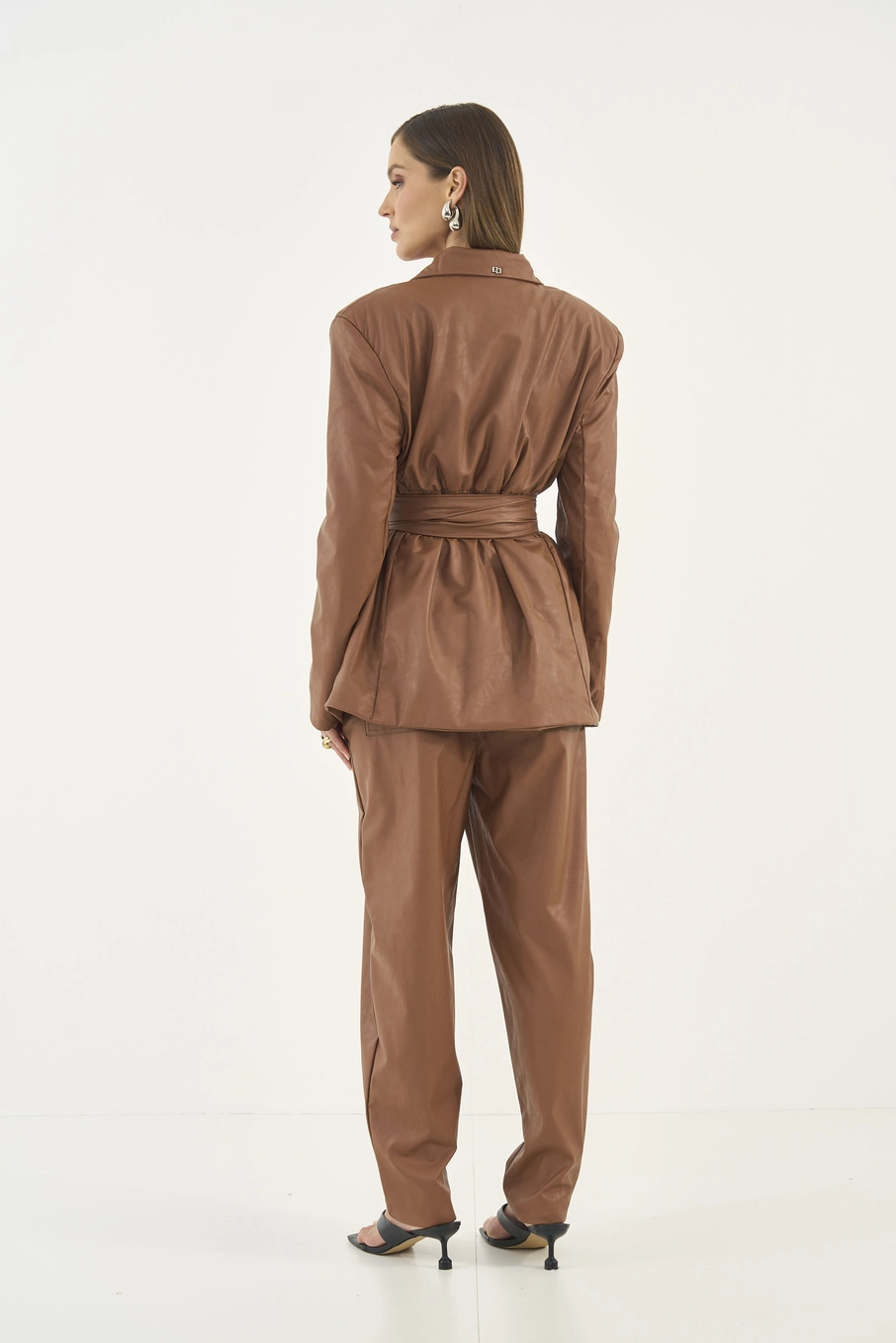Blazer Tecido Plano 1 Feminino Colcci Marrom