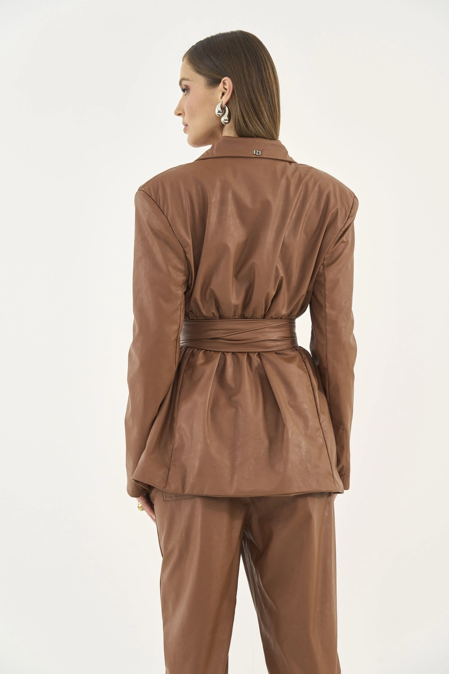 Blazer Tecido Plano 1 Feminino Colcci Marrom