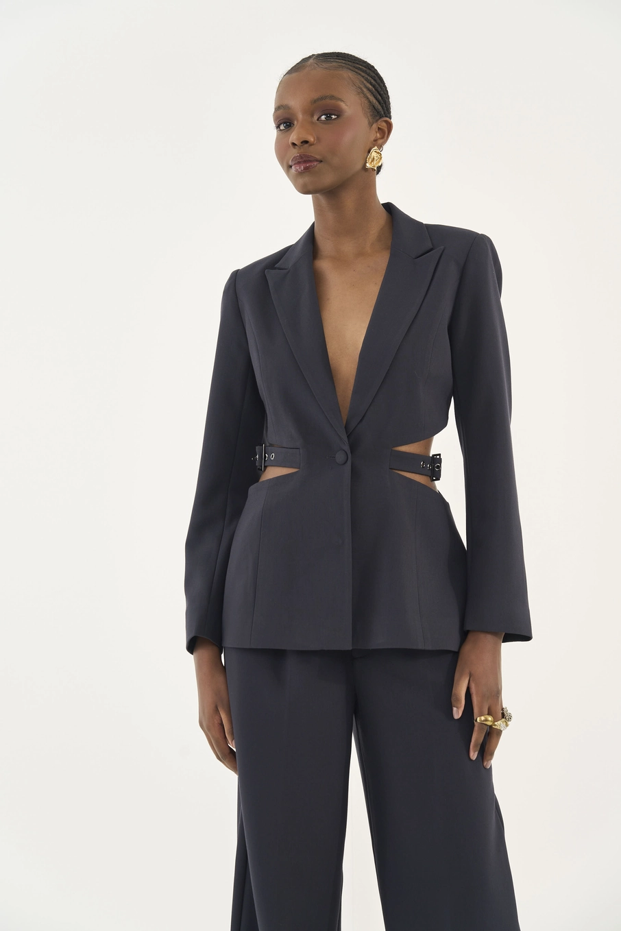 Blazer Alfaiataria Cut Out Preto