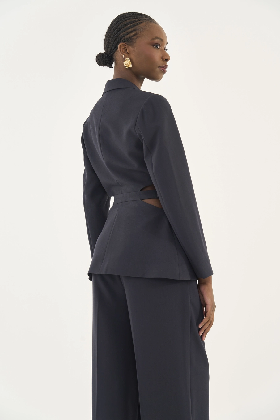 Blazer Alfaiataria Cut Out Preto