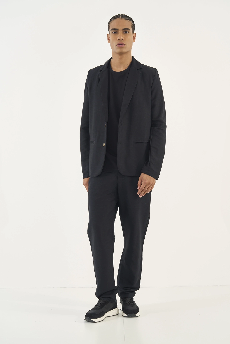 Blazer Alfaiataria Masculino Com Linho Preto