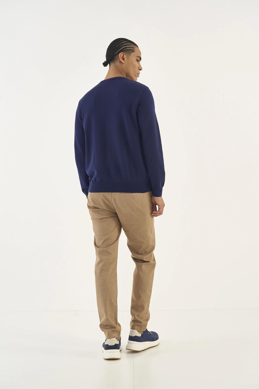 Suéter Masculino Em Tricô Azul
