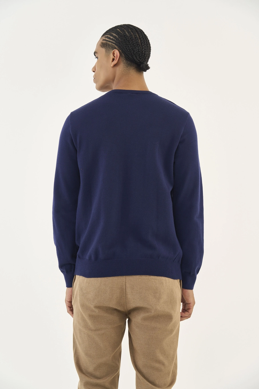 Suéter Masculino Em Tricô Azul