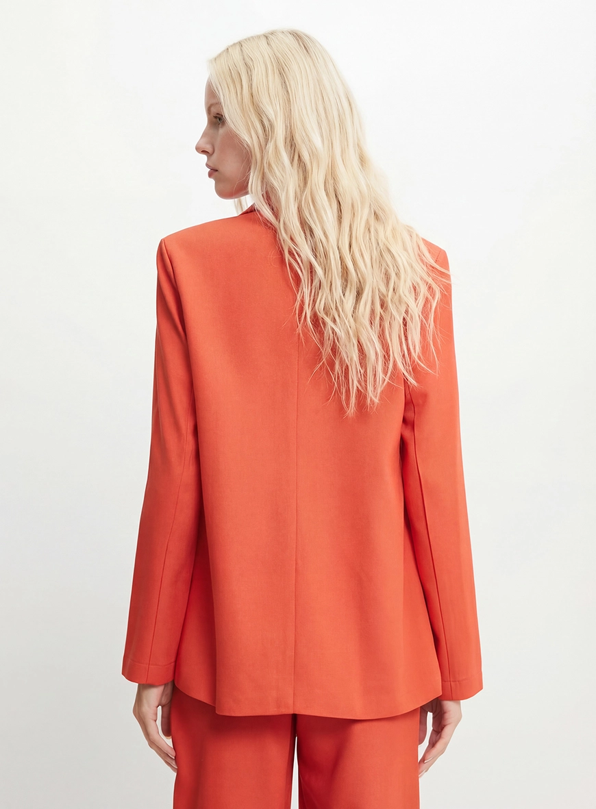 Blazer Alfaiataria Feminino Regular Vermelho 2