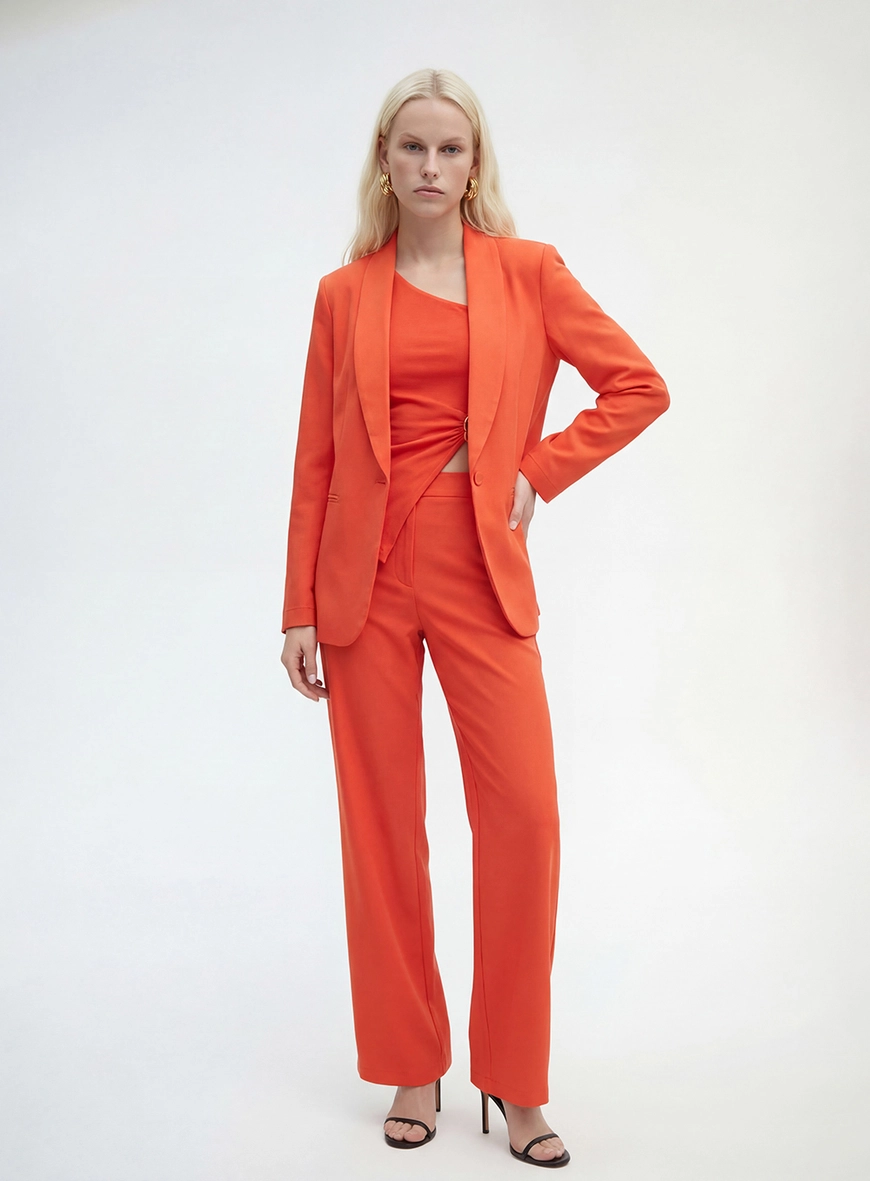 Blazer Alfaiataria Feminino Regular Vermelho 3
