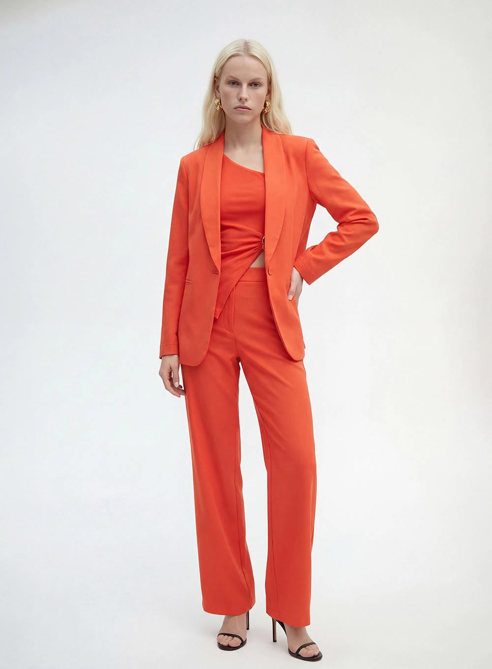 Blazer Alfaiataria Feminino Regular Vermelho 3