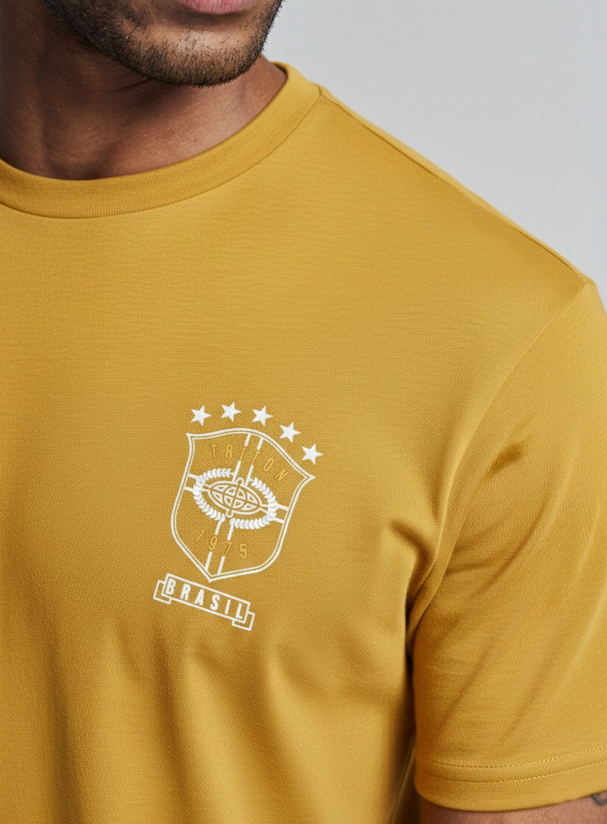 Camiseta Masculina Regular Estampada - Copa Amarelo 4