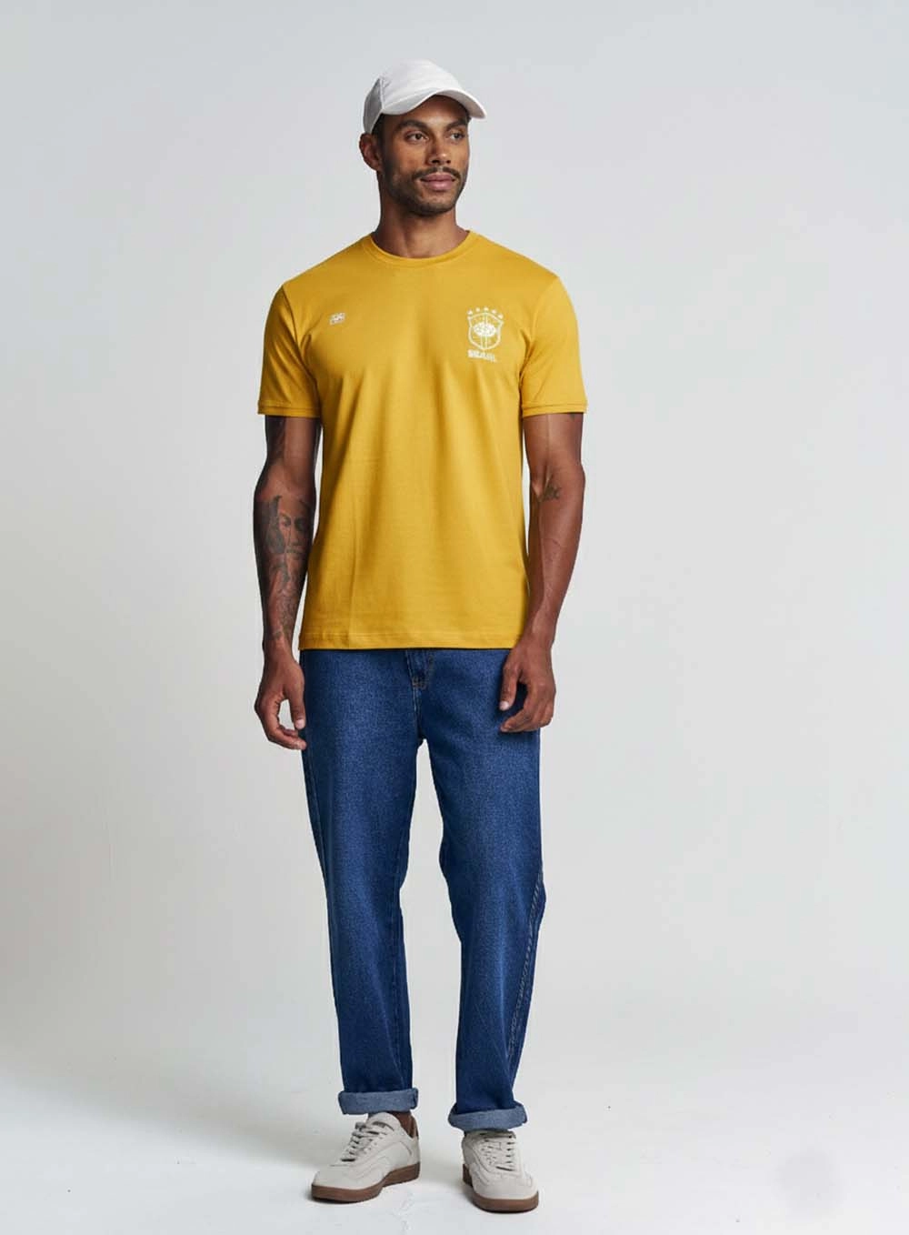 Camiseta Masculina Regular Estampada - Copa Amarelo 3