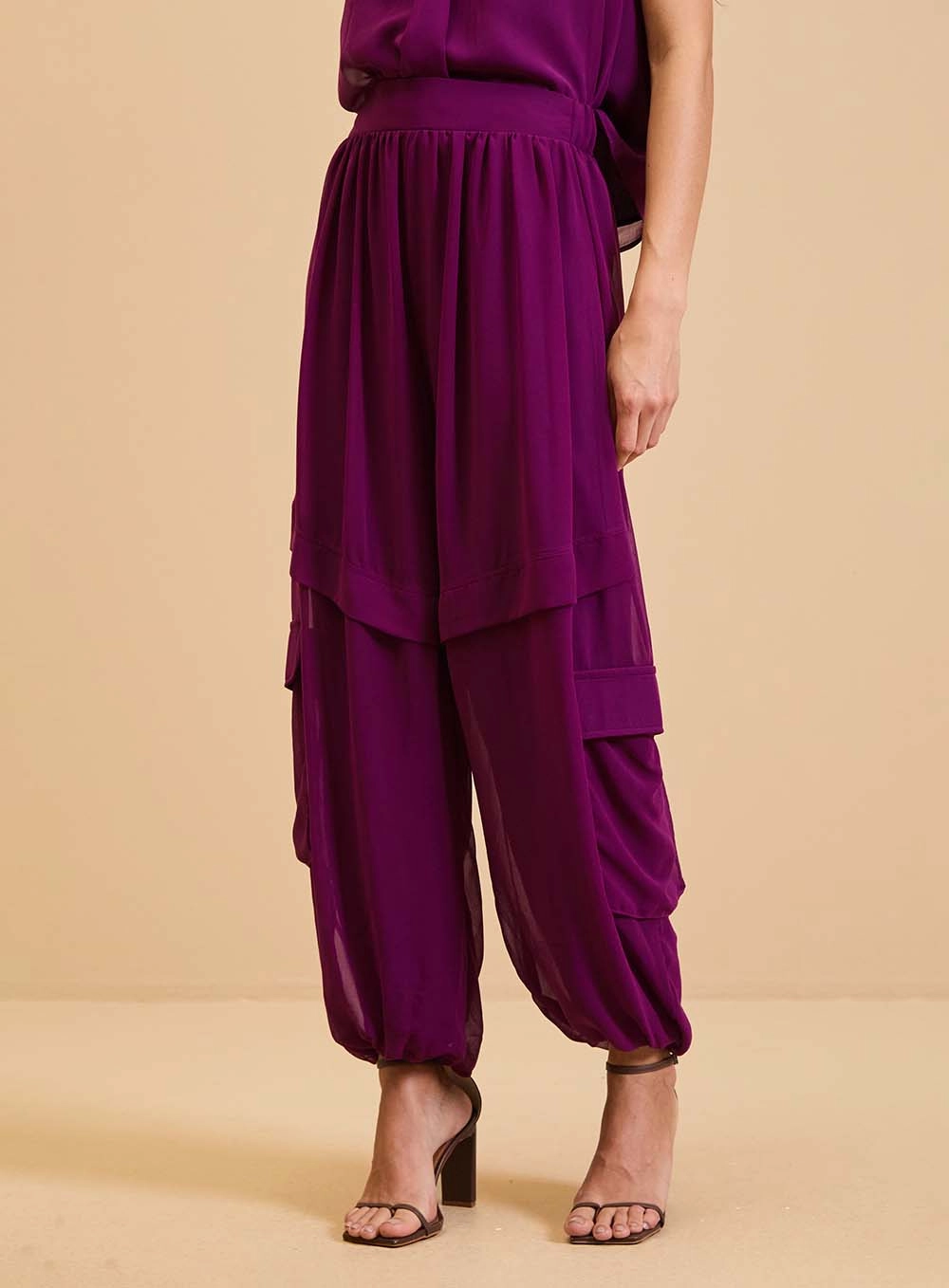 Calça Feminina Ampla - Aladin Roxo 2