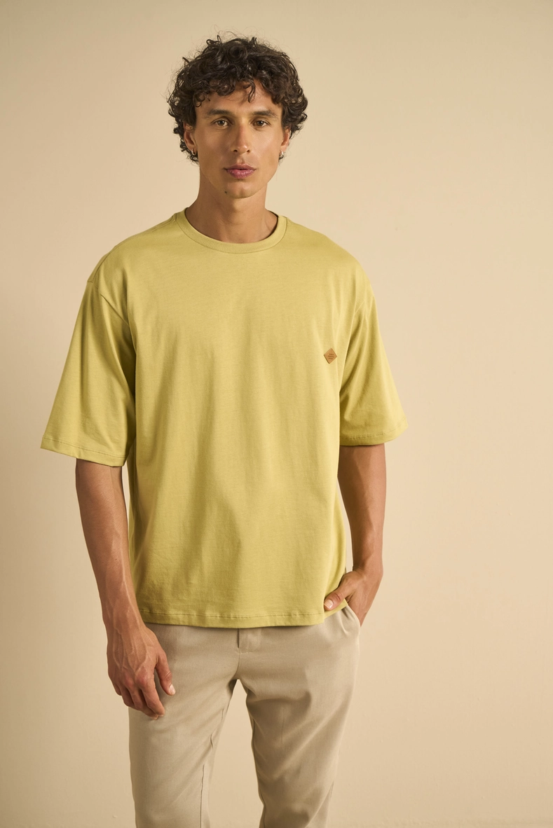 Camiseta Masculina Oversized Básica Verde