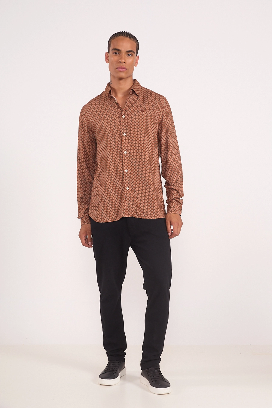 Camisa Slim Estampada Manga Longa Estampados