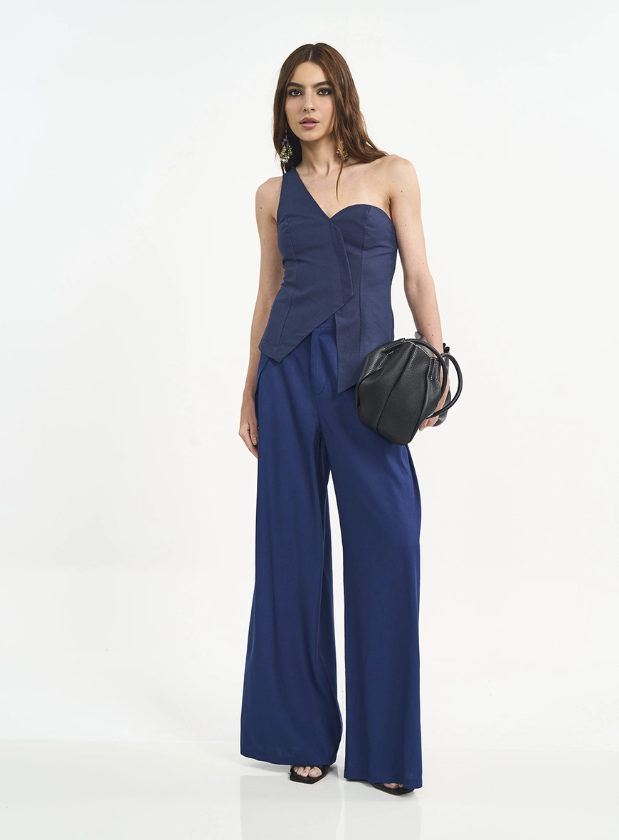 Calça Feminina Pantalona Com Transpasse