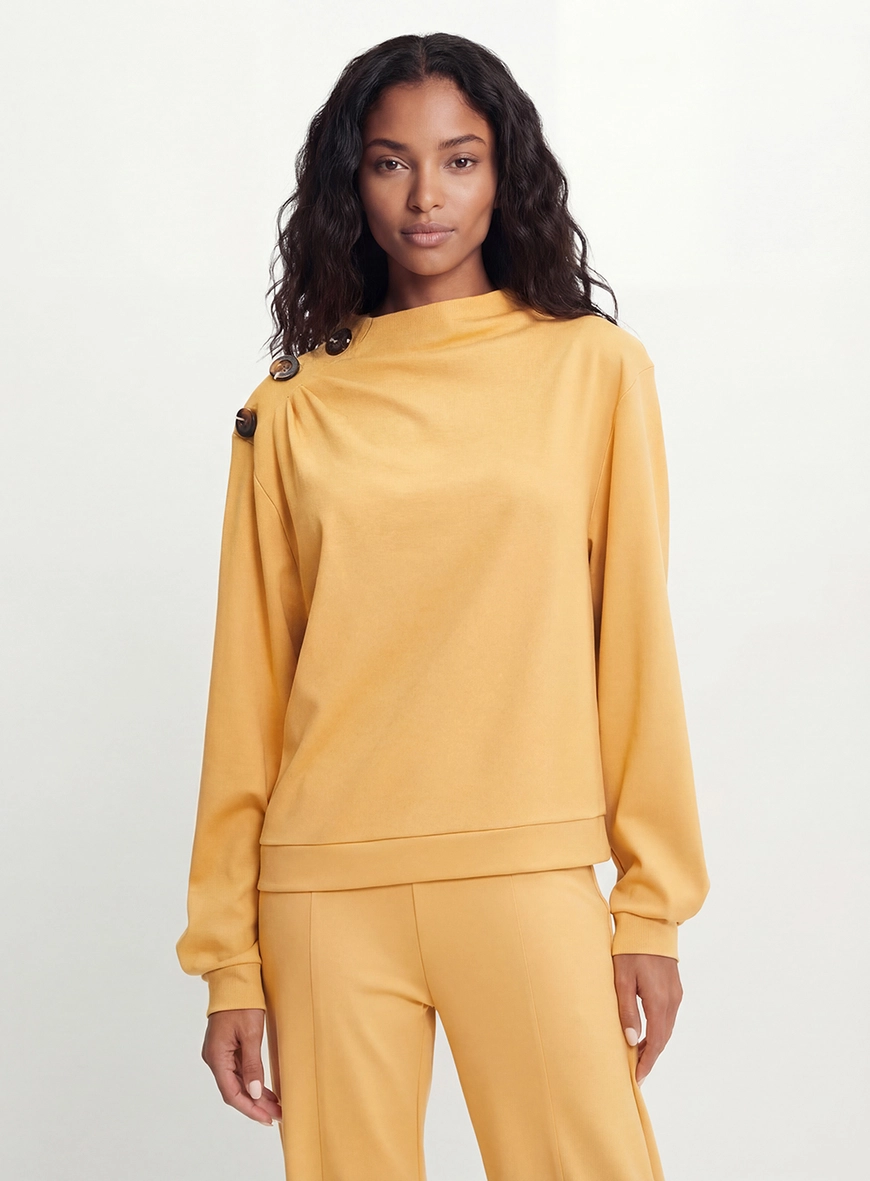 Blusão Feminino Comfort Gola Alta Amarelo 1