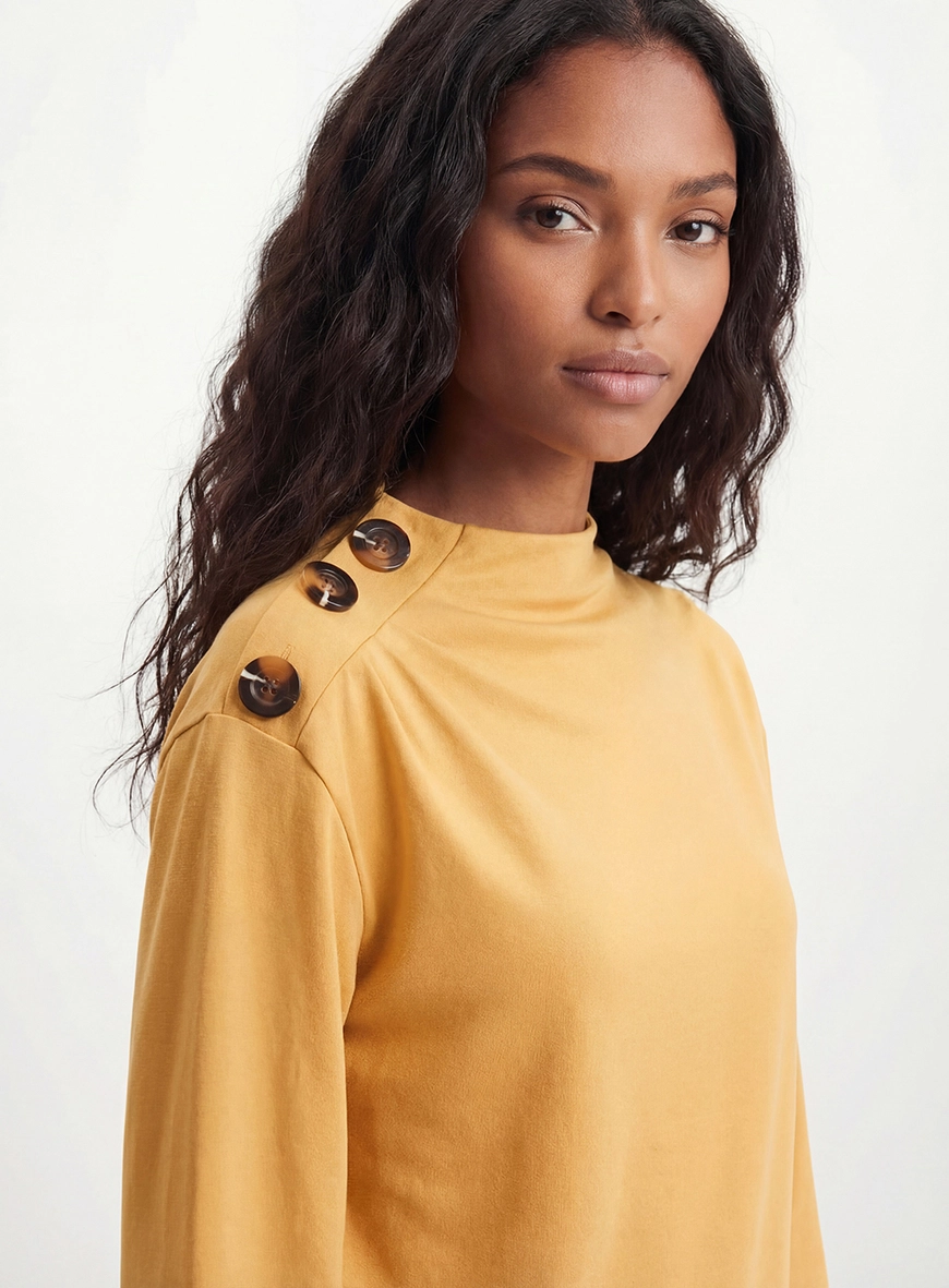 Blusão Feminino Comfort Gola Alta Amarelo 4