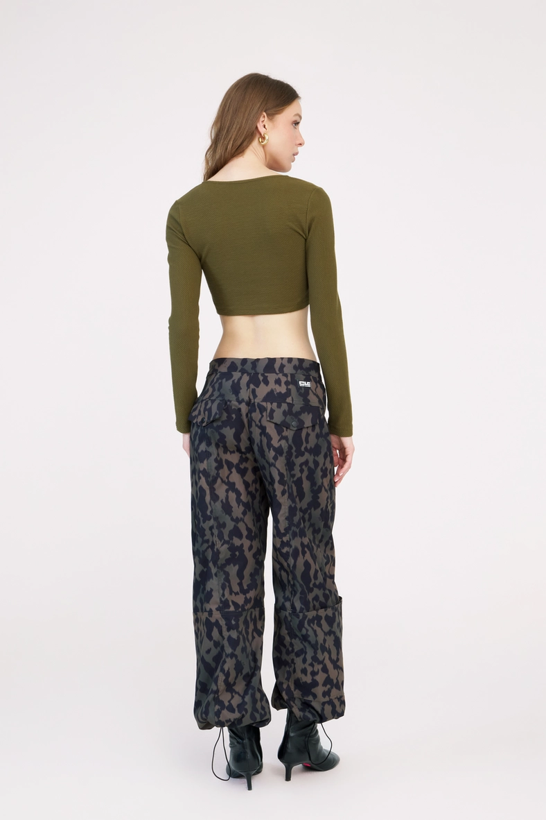 Top Slim Texturizado Manga Longa Verde 4