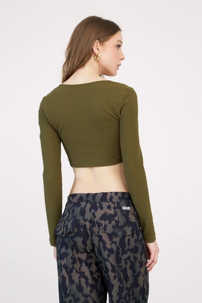 Top Slim Texturizado Manga Longa