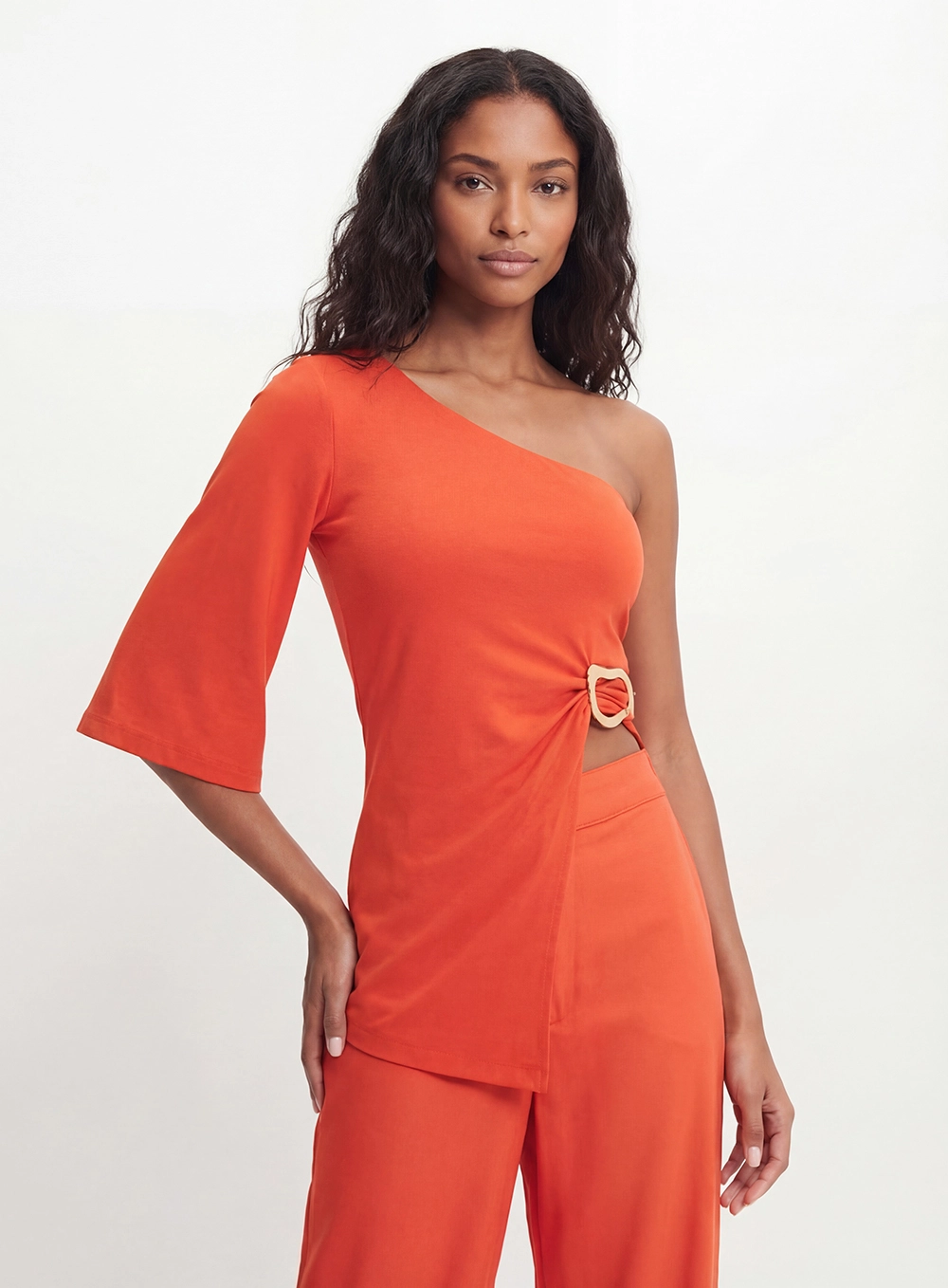 Blusa Assimétrica Um Ombro Só Vermelho 1