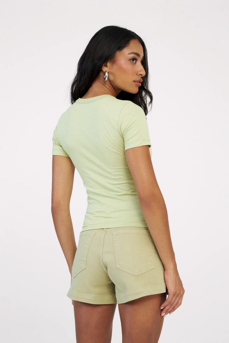 Camiseta Feminina Baby Look Com Estampa Verde 4