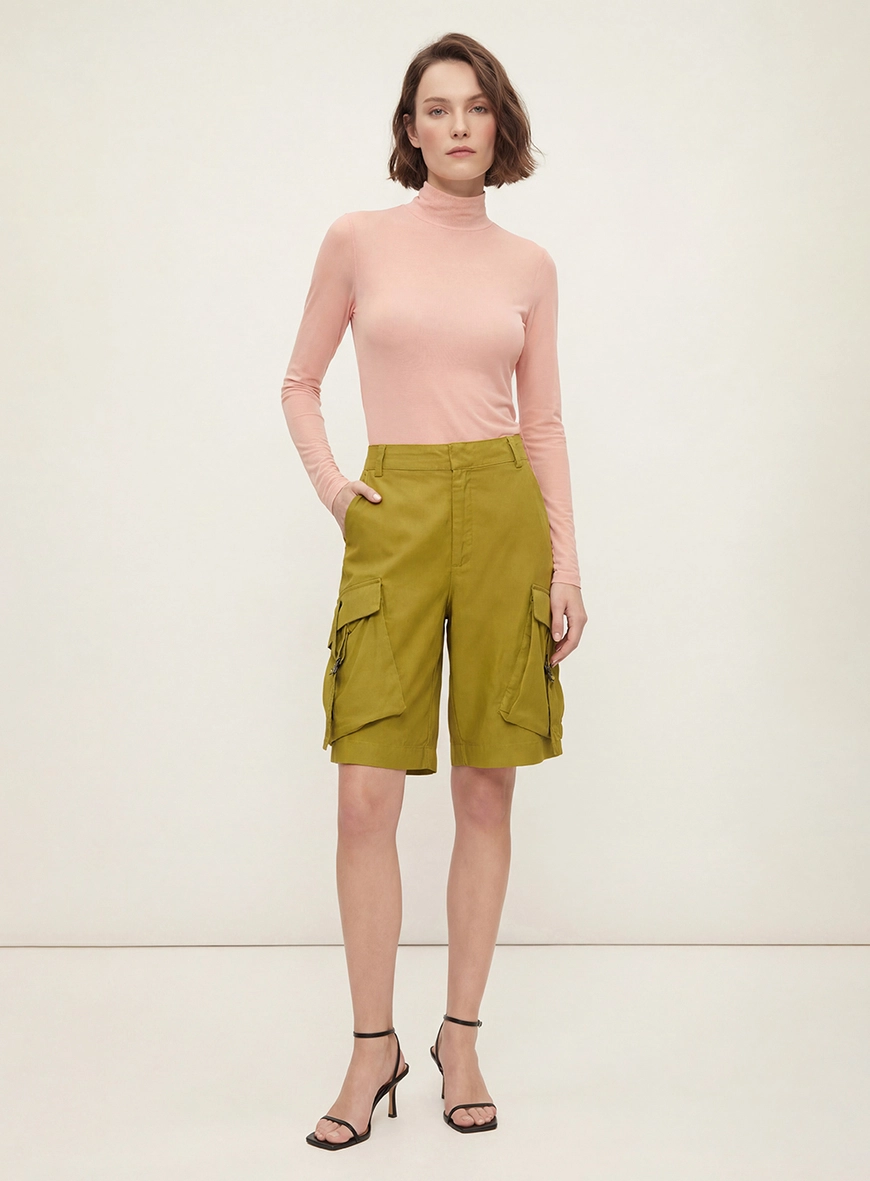 Blusa Tule Slim Manga Longa Rosa 1