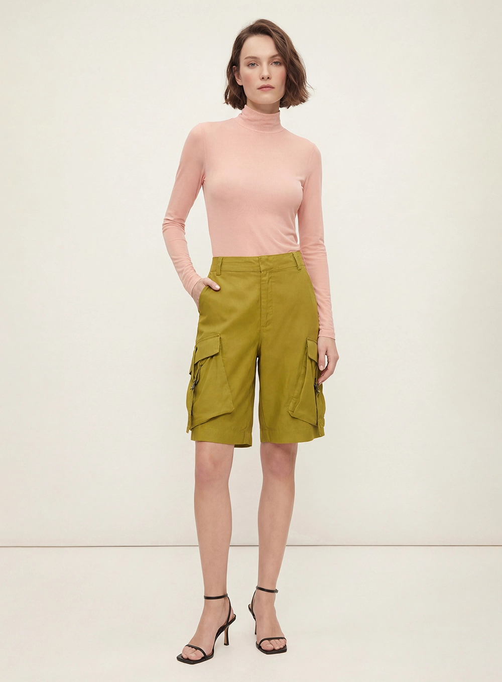 Blusa Tule Slim Manga Longa Rosa 1