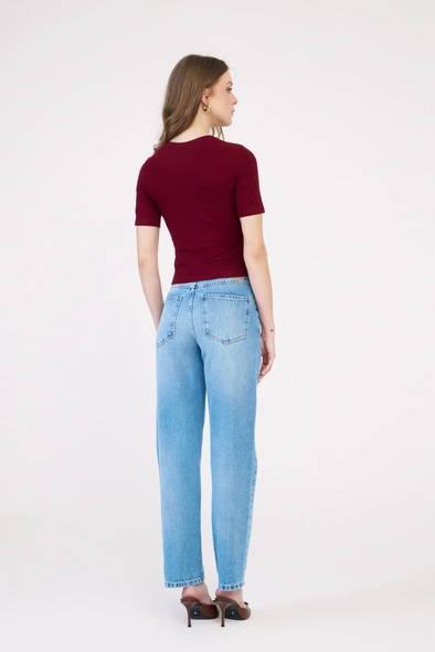 Blusa Slim Canelada Assimétrica